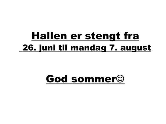 Åpningstider sommer 2017
