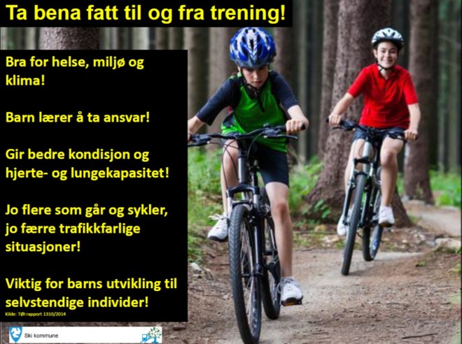 Anbefaling om sykling fra Ski Kommune